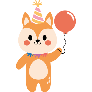 fox animal birthday party png