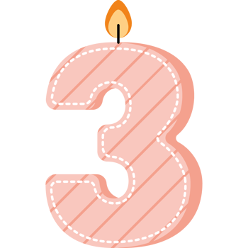 birthday candle number three png