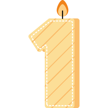 birthday candle number one png