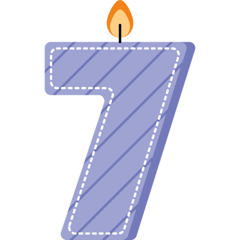 birthday candle number seven png
