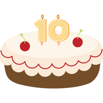 birthday cake and candle ten png