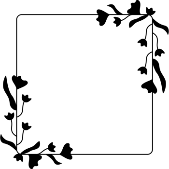 floral frame square line png
