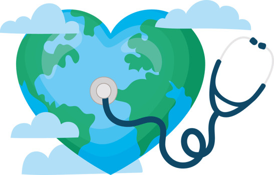 heart world with a stethoscope png