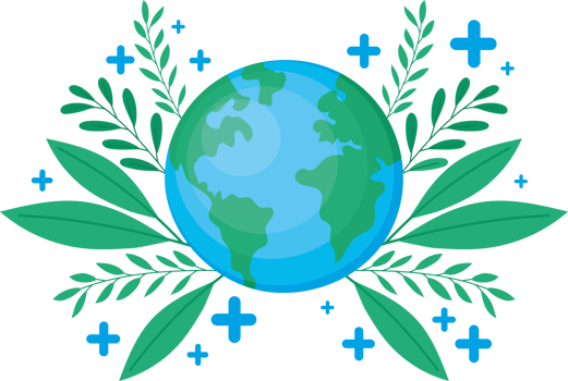 world globe with plants png