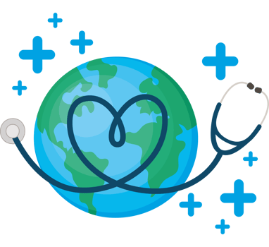 world with stethoscope png