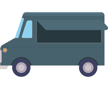gray food truck png