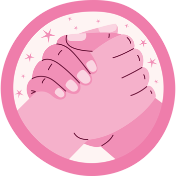 pink hands holding each other png