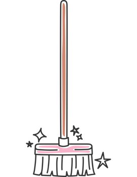 colored broom illustration png