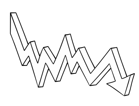 Line business graph with arrow png