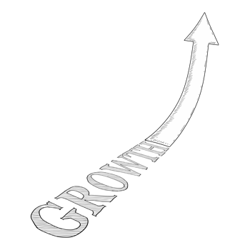 business graph with growth arrow png