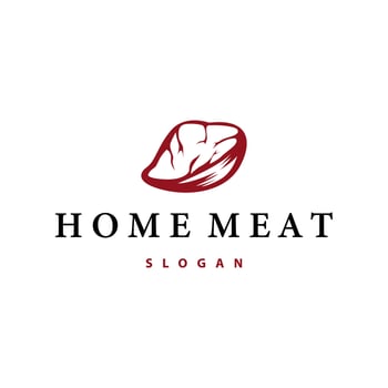 silhouette of steak logo concept with meat, fire and knife, illustration of steak symbol grilled meat templet brand restaurant, food, bar, cafe and poster vector
