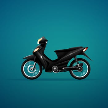 illustration of a black motorbike vector
