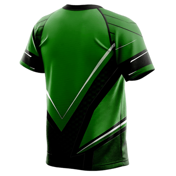 Green and transparent Sports Jersey Design Back View Sublimated Athletic Shirt Template png
