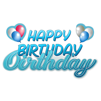 Happy Birthday Celebration with Balloons and Festive Design Elements png