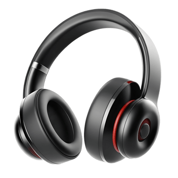 Sleek transparent Over Ear Headphones with Red Accents Professional Grade Audio Design png
