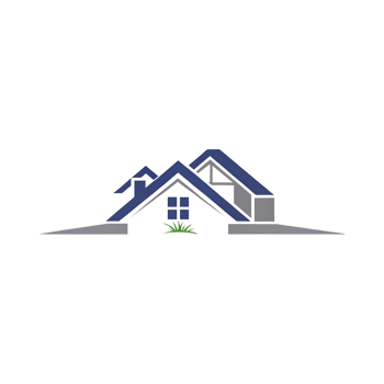 Abstract Home Logo Design Featuring Multiple Houses and Green Grass png