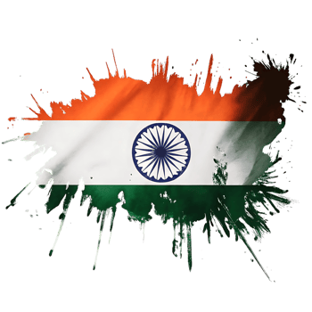 Splattered Indian Flag Abstract Art Graphic Design png
