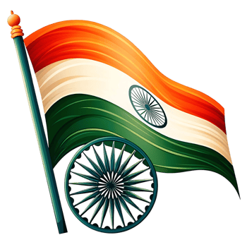 Majestic Indian Flag Waving with Ashoka Chakra Symbol National Pride Patriotism png