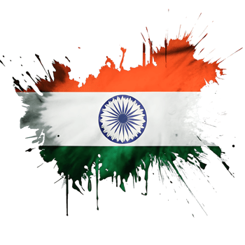 Splattered Indian Flag Artistic Representation Patriotism National Symbolism India Independence Day Republic Day Saffron White Green Ashoka Chakra png
