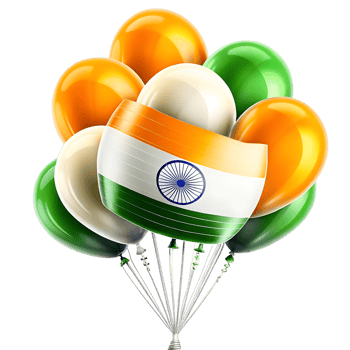 Indian Flag Balloons Celebration Festive Holiday Party Decorations png