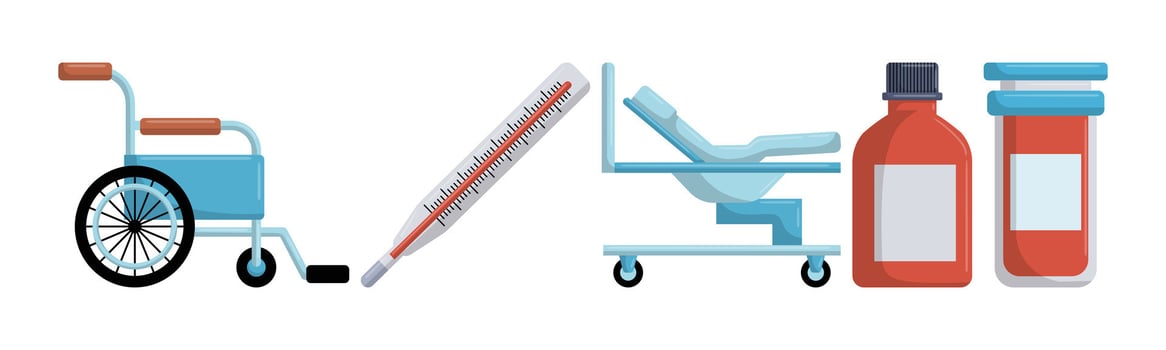 This image illustrates medical equipment, providing essential support for healthcare services, treatment, diagnosis, patient care and disease management. vector