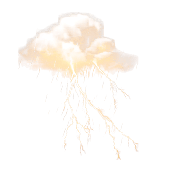 Dramatic Storm Cloud with Intense Lightning Strikes and Heavy Rainfall png