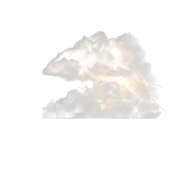 Dramatic Lightning Storm Cloud with Bright Flashes and Dark Grey Nimbus png