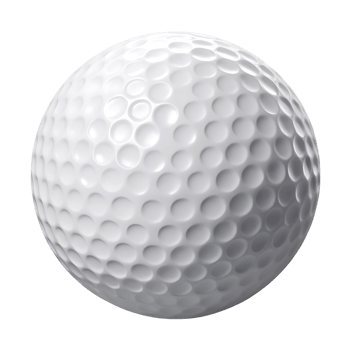 Closeup of a White Golf Ball Against a transparent Background High Resolution png