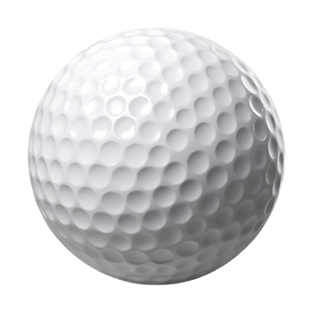 Closeup View of a White Golf Ball Isolated on transparent Background Detailed Texture and Dimples png