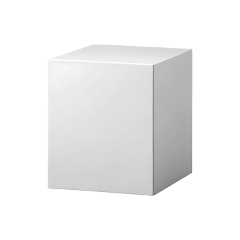 A single white cube on a transparent background a simple three dimensional shape png