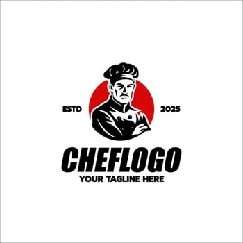 Cook chef logo or label. Restaurant concept vector