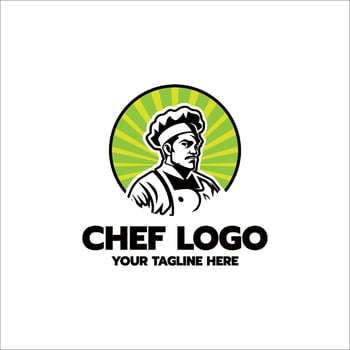 chef master logo or label. Restaurant concept vector
