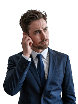 Businessman scratching his ear png