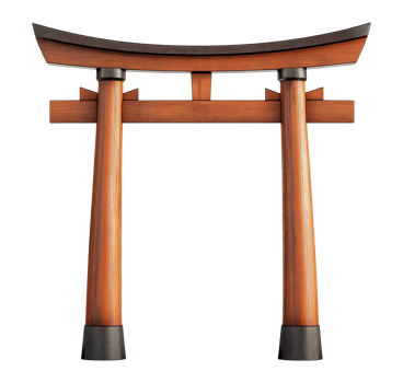 Japanese Torii gates isolated on transparent background png