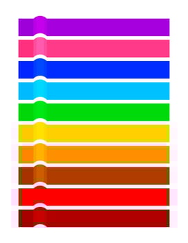 strip bar label graphics colorful for header list text, striped bar lines many colored for message, longitudinal stripes colorful pattern, multi color swatch line isolated on a white vector