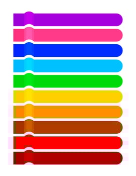 strip bar label graphics colorful for header list text, striped bar lines many colored for message, longitudinal stripes colorful pattern, multi color swatch line isolated on white vector