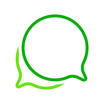 speech bubble green circle, bubble chat sign for icon, speak, talk for conversation concept vector