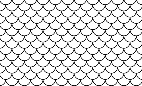 mermaid pattern, fish scale pattern black art line on white background, mermaid tail pattern black line art for decoration vector