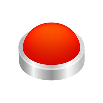 button circle shape red for buttons games play isolated on white, red modern buttons simple and convex, sphere button red flat style icon sign for applications, buttons round for website symbol vector