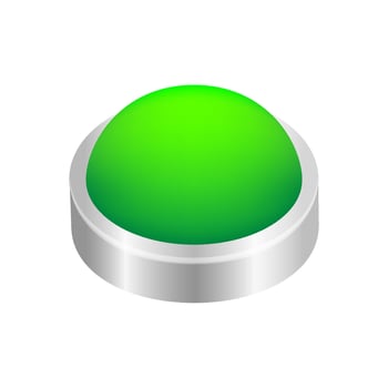button circle shape green for buttons games play isolated on white, green modern buttons simple and convex, sphere button green flat style icon sign for applications, buttons round for website or apps vector