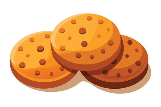 Stack of Delicious Chocolate Chip Cookies Illustration vector