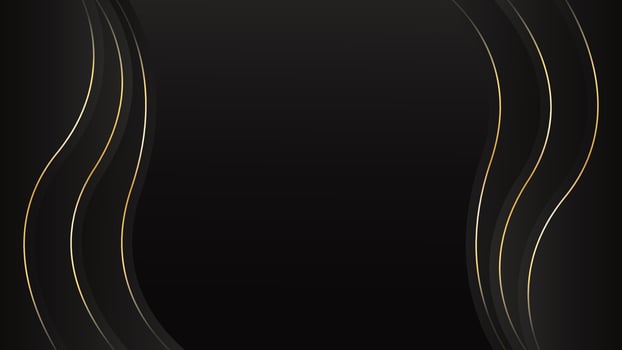 Minimalist black luxury background with wavy lines vector