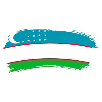 Uzbekistan Flag Brushstroke, National Symbolism and Cultural Identity vector
