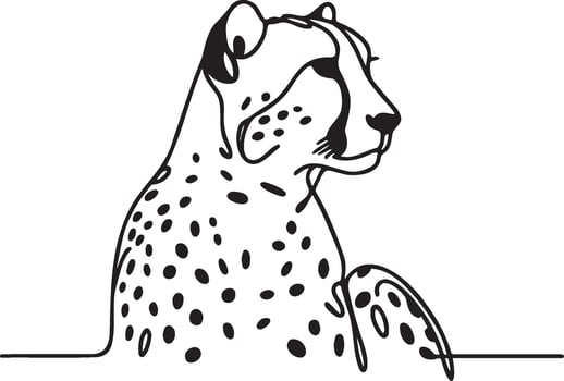 Cheetah Line Art. vector