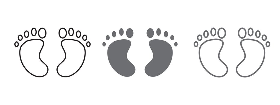 Foot silhouette art Collection different human footprints vector