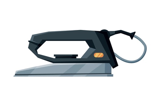Retro Electric Iron Household Appliance, Ironing Equipment Illustration vector