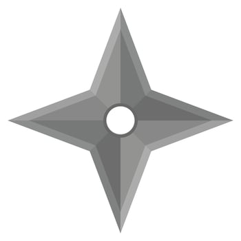 Flat icon of shuriken isolated on white background. vector