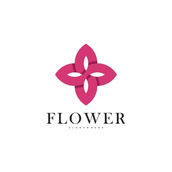 Abstrack elegant flower logo template. Modern design. Premium vector