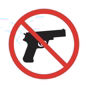 No Guns Allowed Prohibition Sign, Prohibiting sign for gun. No gun sign. illustration vector