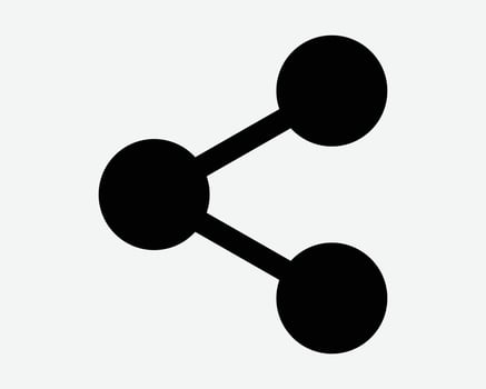 Share Black Icon Sign Symbol Sharing Path Network Networking Two Button Binary Tree System Connect Connection Pathway Line Outline Shape Graphic vector